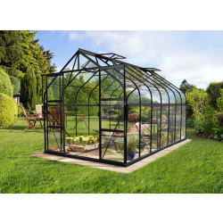 VITAVIA szklarnia ogrodowa Diana 11500, czarna - 11,5 m2, (2,57 m x 4,45 m) szkło hartowane + baza